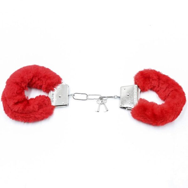 Menottes en Métal pour Poignets à Fourrure Rouges – Image 6